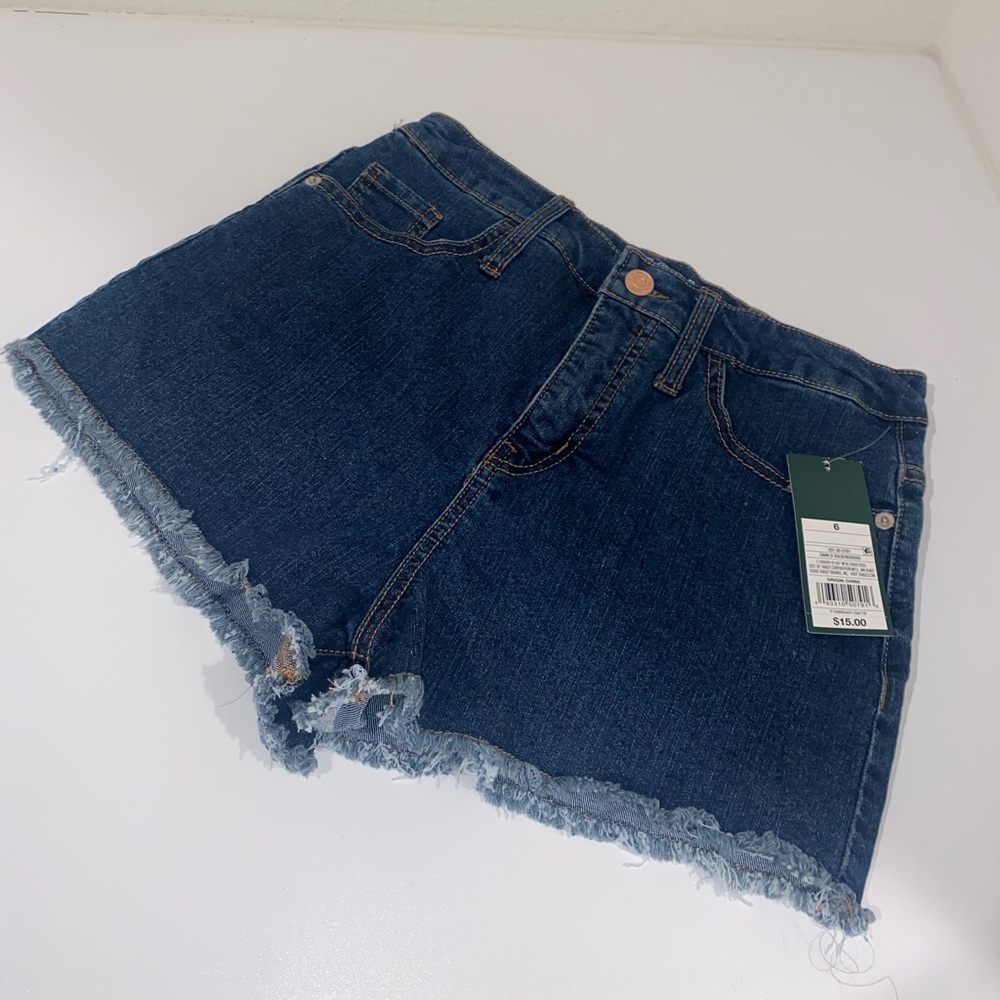 Blue denim shorts